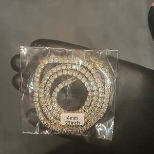 Brand New Gold 4mm Tennis Chain 22 Inch VVS1 Moissanite